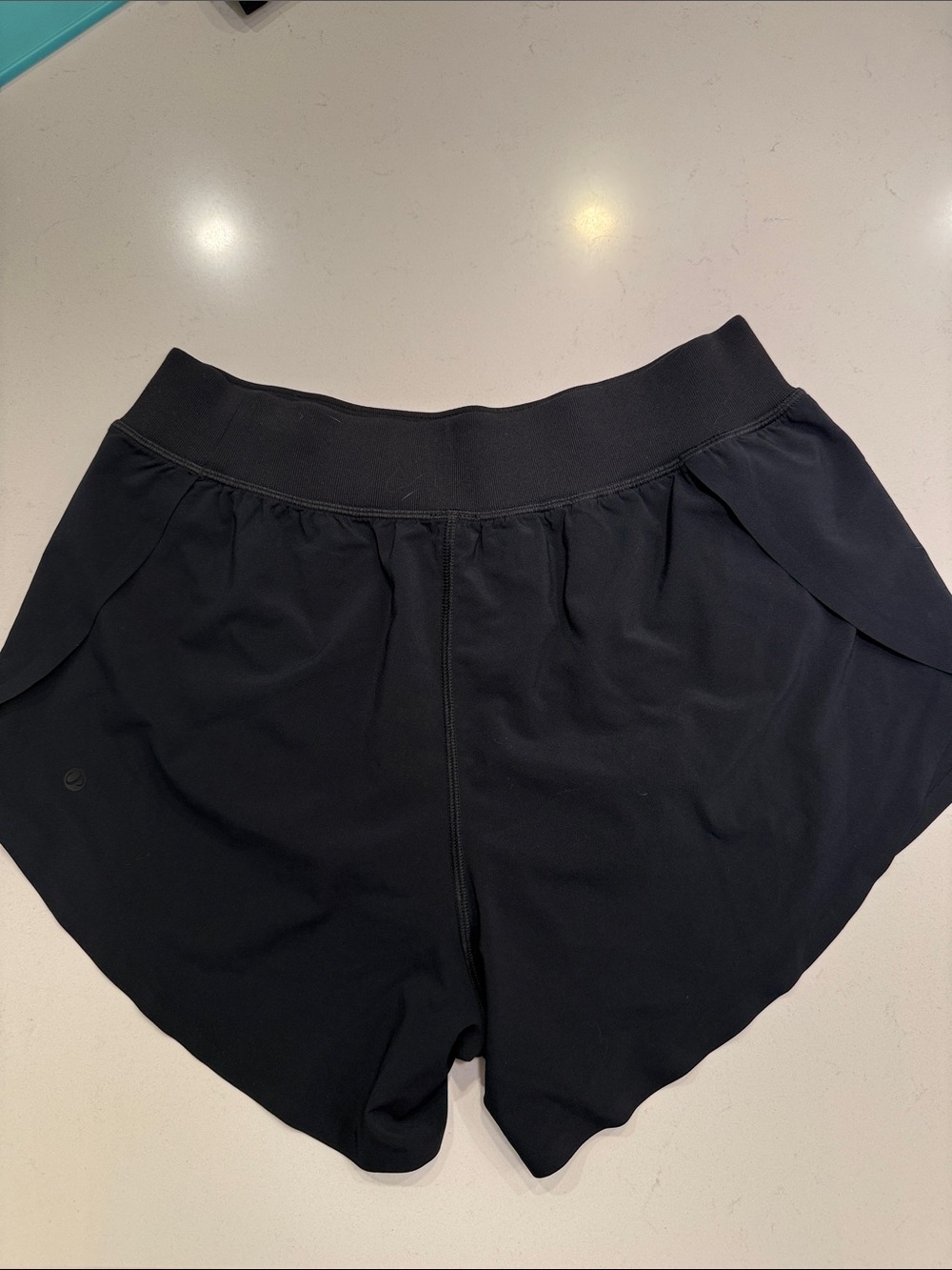 CRZ YOGA Black Athletic Shorts with Wide Waistband